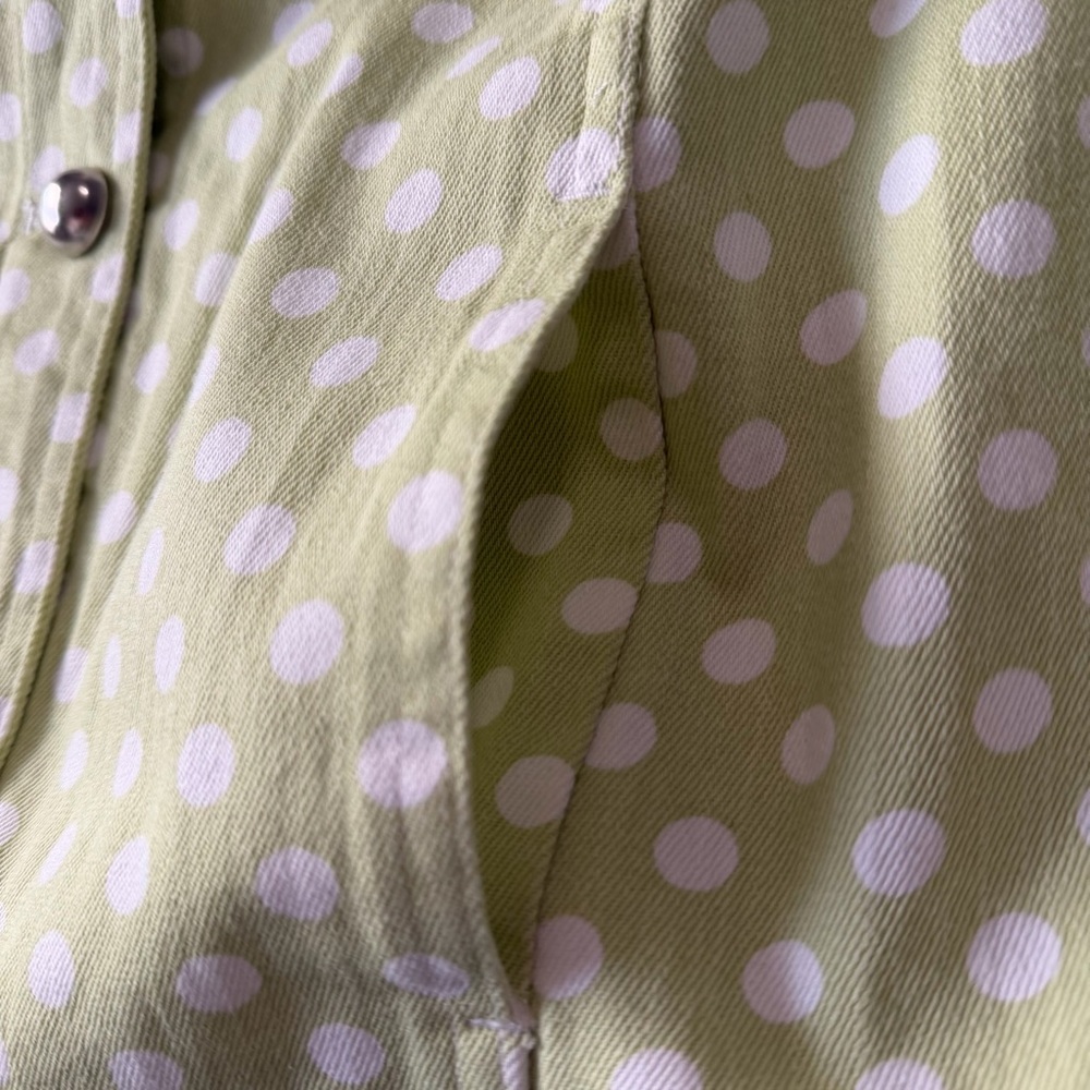 Christopher & Banks Green Polka Dot Jean Jacket - Picture 6 of 11